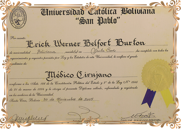 Certificado de la Universidad San Pablo