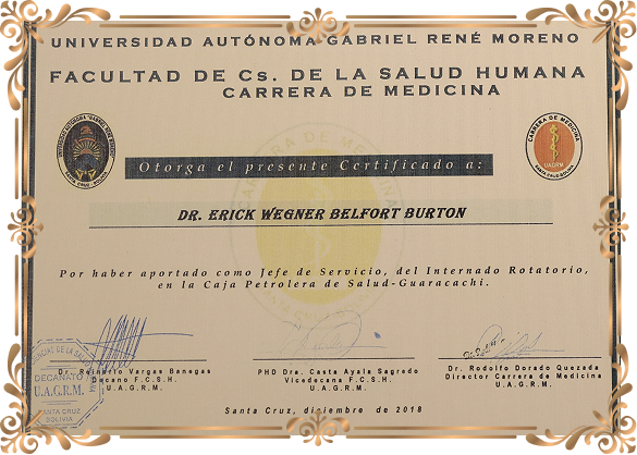 Certificado de Urología